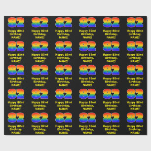 82. Geburtstag: Spaß, farbenfroher Regenbogen Insp Geschenkpapier