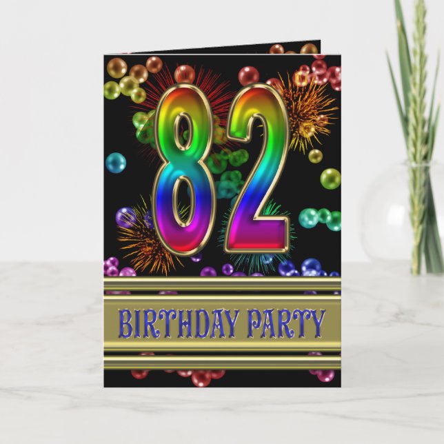82. Geburtstagsparty Einladung (Vorderseite)