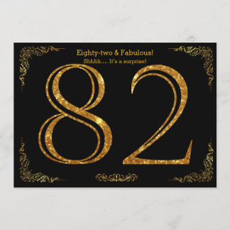 82. Geburtstagsparty, Gatsby-Styl, schwarzer Glitz Einladung