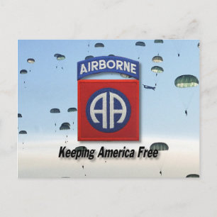 82. im Flugzeug Army Postcard Division Patches vet Postkarte