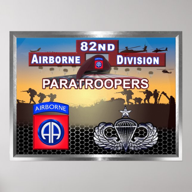 82. Im Flugzeug Division Senior Paratrooper Poster (Vorne)