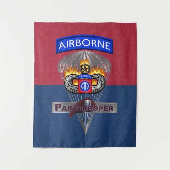 82. Im Flugzeug Division Silver Chute Colors Wandteppich (Vorderseite)