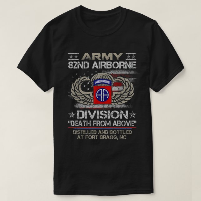82. Im Flugzeug Division Tod der US-Armee von oben T-Shirt (Design vorne)