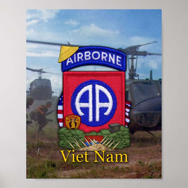 82. Im Flugzeug Division Vietnam War Patch Print Poster (Vorne)