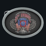 82. Im Flugzeug Ovale Gürtelschnalle<br><div class="desc">Mit dieser bemerkenswert markanten,  hochdetaillierten Darstellung der ikonischen Insignien der 82. Im Flugzeug Division zeigen wir militärischen Stolz und Patriotismus. Nur auf Zazzle erhältlich!</div>