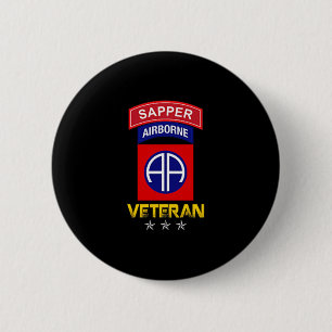 82. Im Flugzeug Shirt - 82. Im Flugzeug Sapper Vet Button