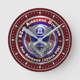 82. Luftlandedivision 325. PIR Runde Wanduhr