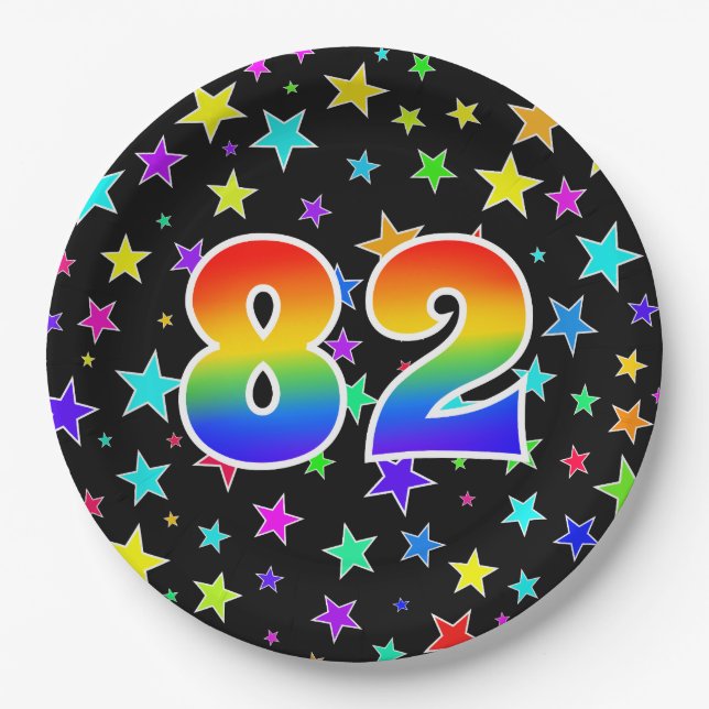82. Veranstaltung: Bold, Fun, Colorful Rainbow 82 Pappteller (Vorderseite)
