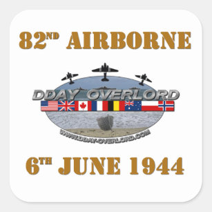 82nd Airborne Division 6th June 1944 Quadratischer Aufkleber