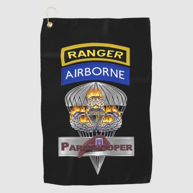 82nd Airborne Division Airborne Ranger Golfhandtuch (Vorderseite)