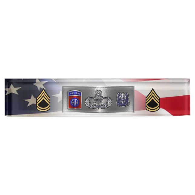 82nd Airborne Division Sergeant First Class SFC Namensplakette (Vorderseite)
