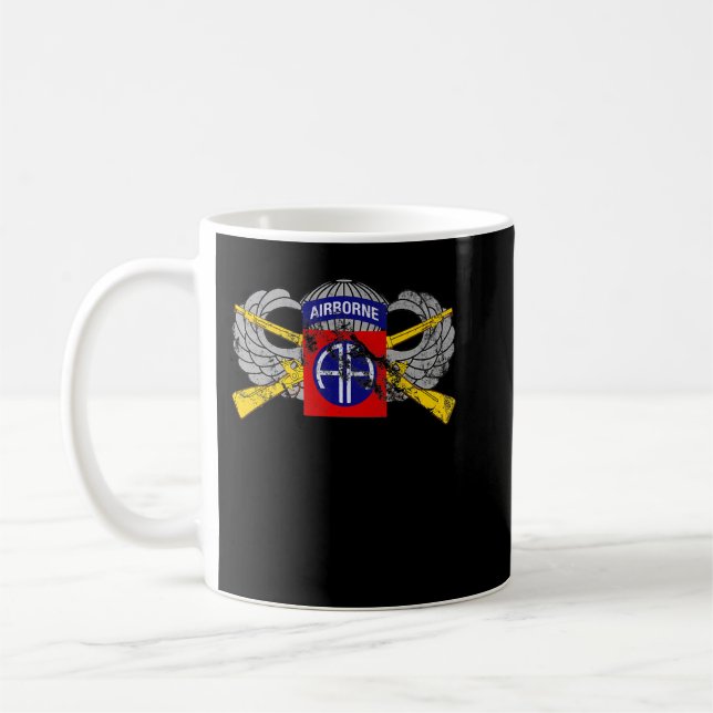 82nd Airborne Infantry Rifles and Parachutist Wing Kaffeetasse (Links)