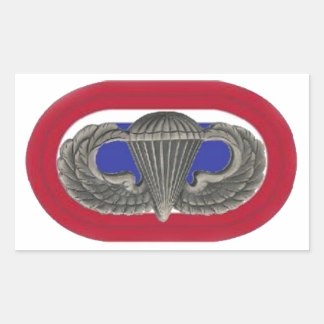82ND IM FLUGZEUG JUMP WINGS/OVAL STICKERS (Vorderseite)