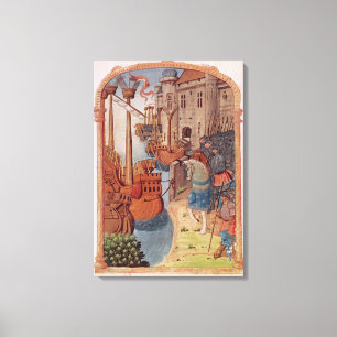 8378 Velin 745 f.1 Ritter auf Pferden, c.1350 Leinwanddruck