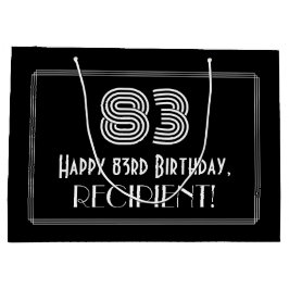 83. Geburtstag — Art Deco Inspiriert Look "83" & N Große Geschenktüte