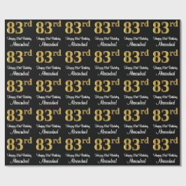 83. Geburtstag: Elegante Luxury Imitate Gold Look  Geschenkpapier