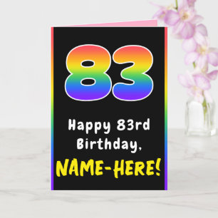 83. Geburtstag: Farbenfroher Regenbogen # 83, Indi Karte
