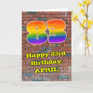 83. Geburtstag: Fun Graffiti-Inspiriert Regenbogen Karte