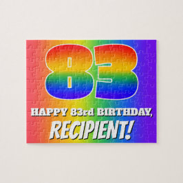 83. Geburtstag — mehrfarbiges Regenbogenmuster "83 Puzzle