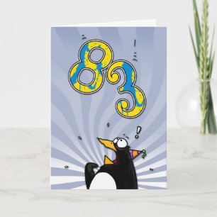 83. Geburtstag - Pinguin Überraschungskarte Karte