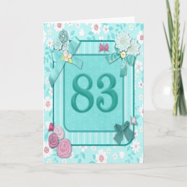 83. Geburtstagskarte mit Blume Karte (Vorderseite)