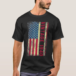 83 Jahre alt Vintag 1940 Amerikanische Flagge 83. T-Shirt