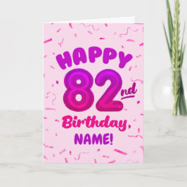 83rd Balloon Number Custom Name Birthday Card Karte
