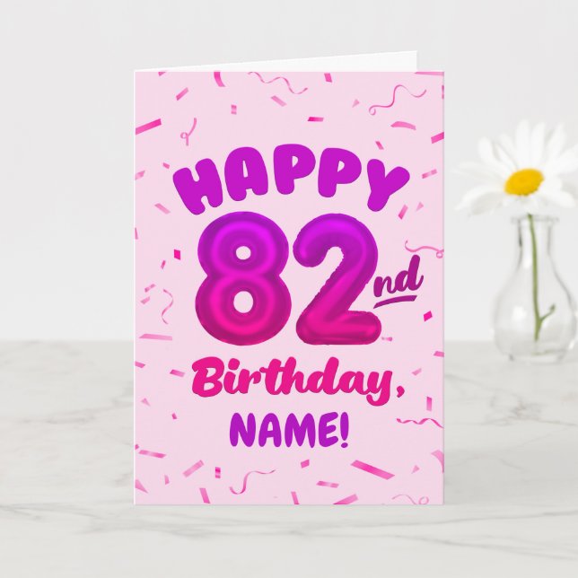 83rd Balloon Number Custom Name Birthday Card Karte (Kleine Pflanze)