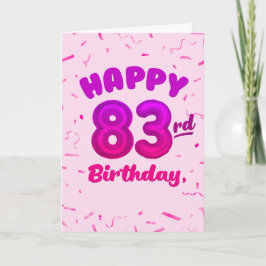 83rd Balloon Number Custom Name Birthday Card Karte