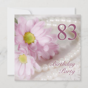 83rd Birthday party invitation with daisies Einladung