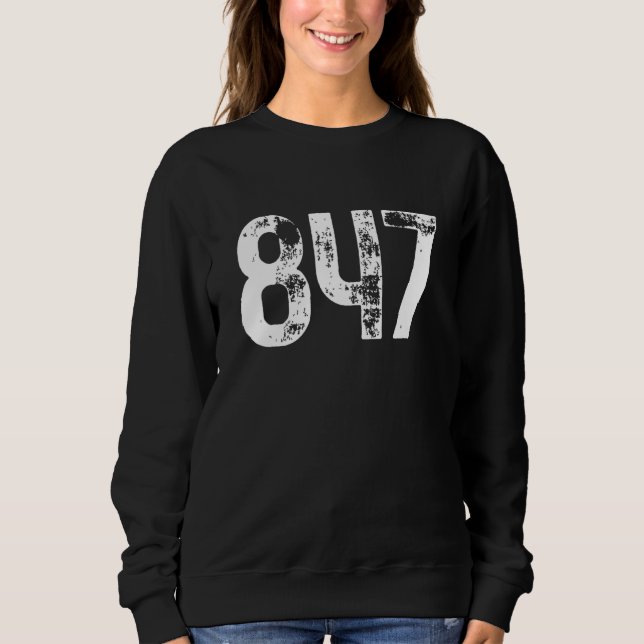 847 Area Code Elgin IL Mobile Telephone Area Code  Sweatshirt (Vorderseite)