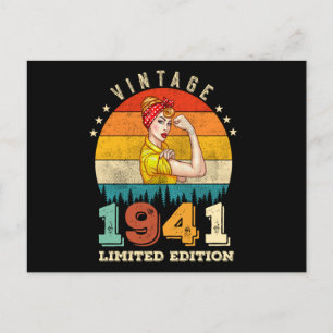 84. Geburtstag 1941 Vintage 84. Geburtstag Frauen Postkarte