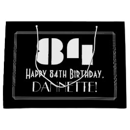 84. Geburtstag ~ Art Deco Inspiriert Look "84" + N Große Geschenktüte