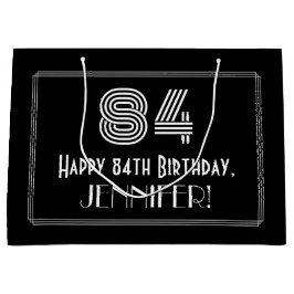 84. Geburtstag — Art Deco Inspiriert Look "84" & N Große Geschenktüte