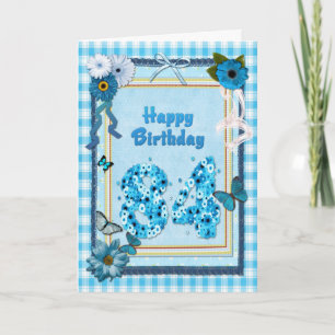 84. Geburtstag mit Scrapbook-Effekt Karte