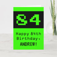 84. Geburtstag: Nerdy / Geeky Style "84" und Name