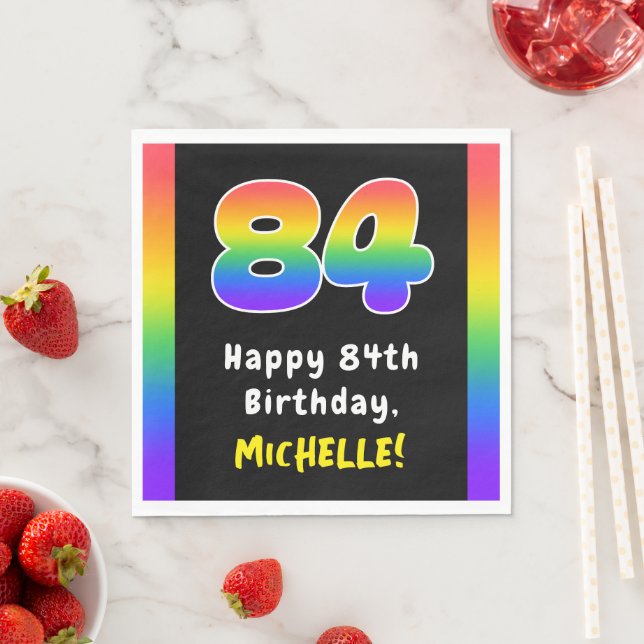 84. Geburtstag: Rainbow Spectrum # 84, Individuell Serviette (Beispiel)