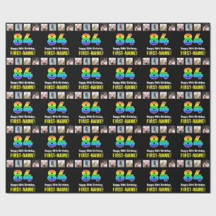 84. Geburtstag: Regenbogen "84"; benutzerdefiniert Geschenkpapier