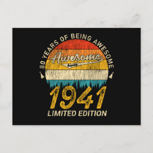 84 Jahre alt 1941 Retro Awesome 84. Geburtstagsges Postkarte