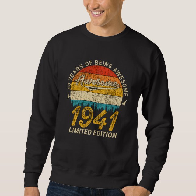 84 Jahre alt 1941 Retro Phantastisches 84. Geburts Sweatshirt (Vorderseite)