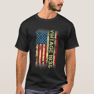 84 Jahre Vintag 1938 Amerikanische Flagge 84. Gebu T-Shirt