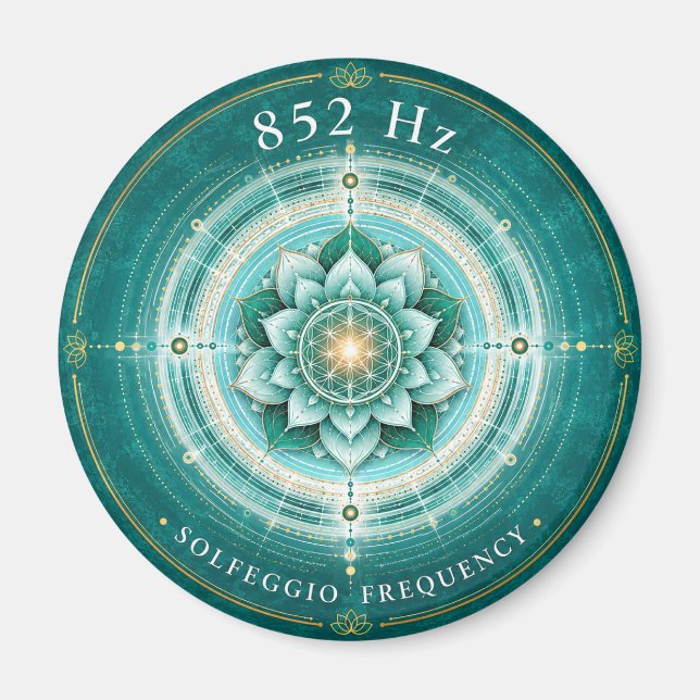 852 Hz Solfeggio-Frequenz Magnet | Blüte des Leben (Vorne)