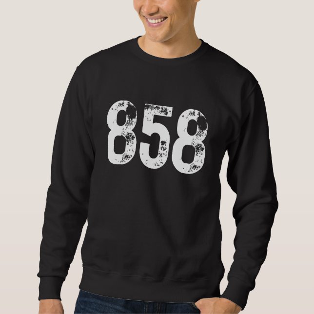 858 Area Code San Diego CA Mobile Telephone Area C Sweatshirt (Vorderseite)