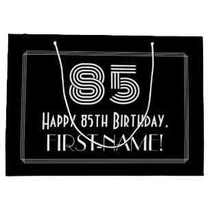 85. Geburtstag — Art Deco Inspiriert Look "85" & N Große Geschenktüte