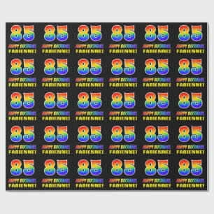 85. Geburtstag: Bold, Fun, Simple, Rainbow 85 Geschenkpapier