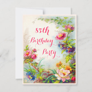 85. Geburtstag Dahlien und Pfingstrosen viktoriani Einladung
