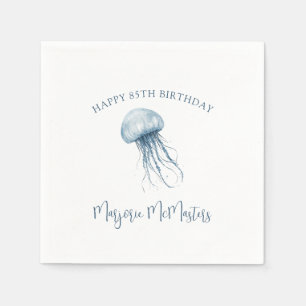 85. Geburtstag Einfache Küstenqualle Benutzerdefin Serviette