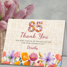 85. Geburtstag - Elegante Florale Zahl 85 Jahre 