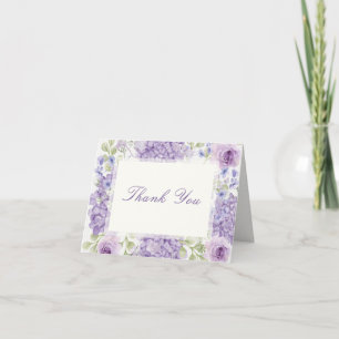 85. Geburtstag Elegante lila florale Dankeskarte