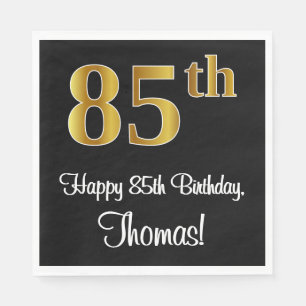 85. Geburtstag ~ Elegante Luxuriöse Imitate Gold L Serviette